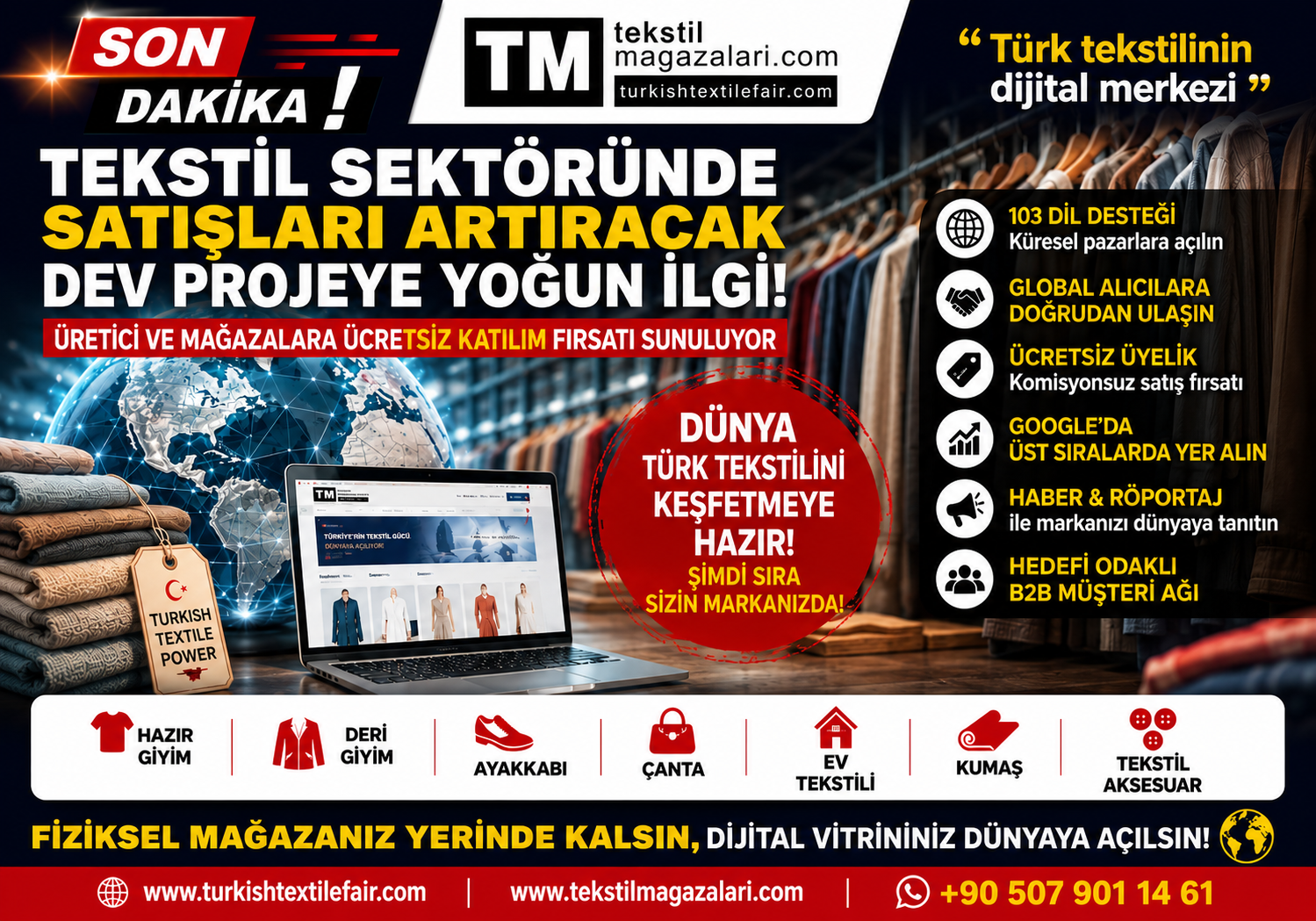 Türk Tekstilinin Dijital Merkezi: TurkishTextileFair.com & TekstilMagazalari.com ile Global Toptan Satış Dönemi