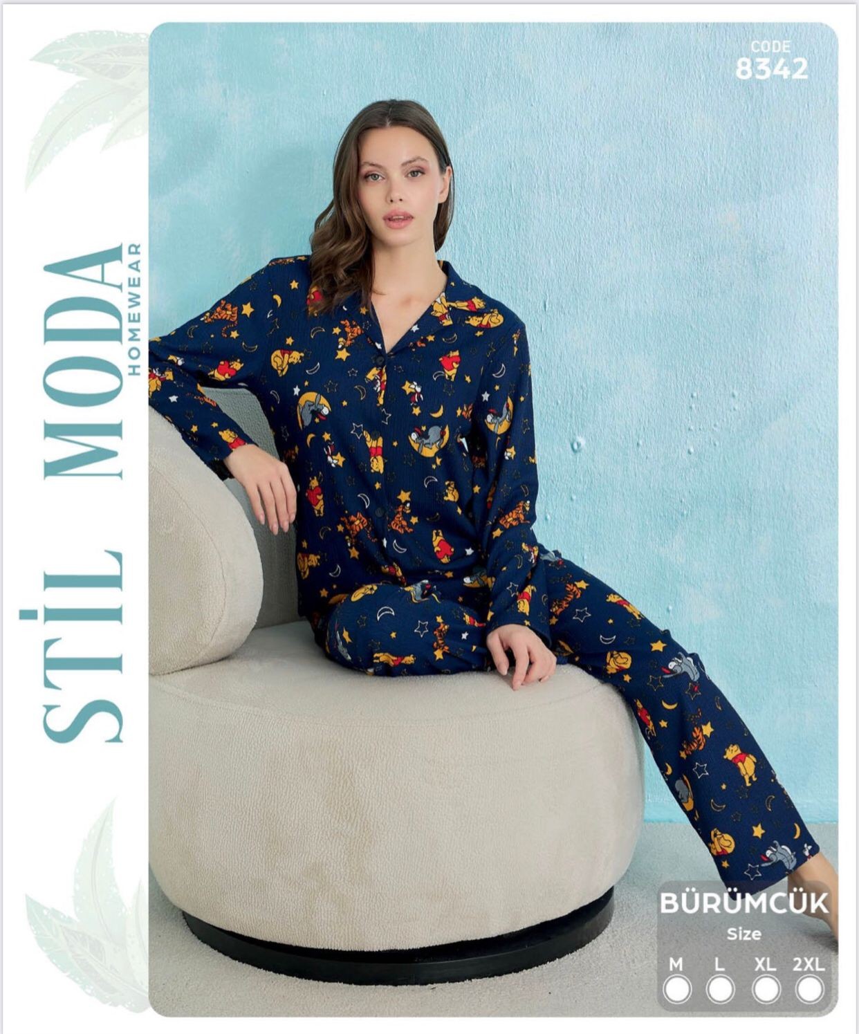 Bürümcük Düğmeli Kadın Pijama Takımı | Stella Pink