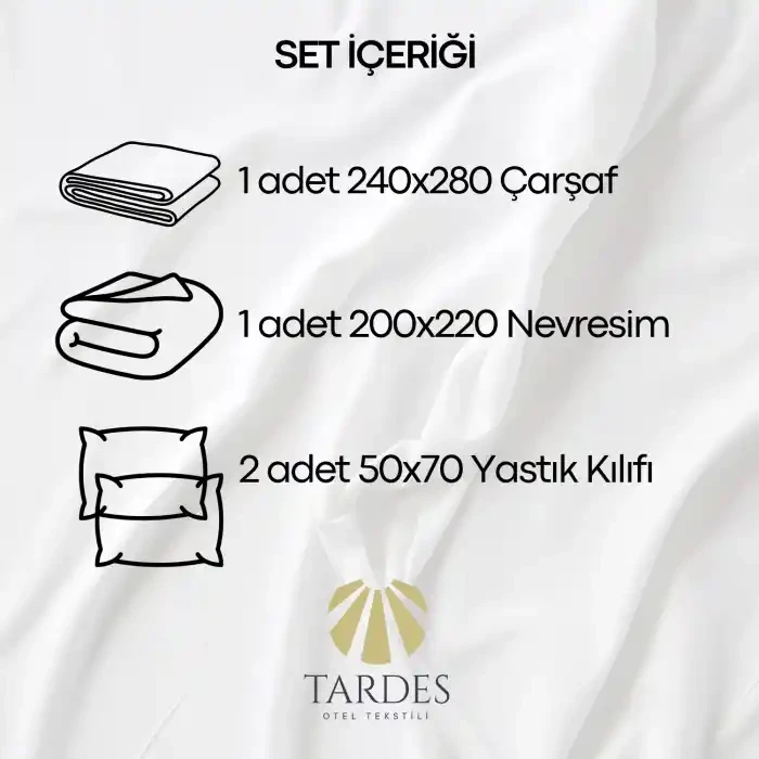 63 Tel Çift Kişilik Otel Nevresim Takımı (Düz Çarşaflı)